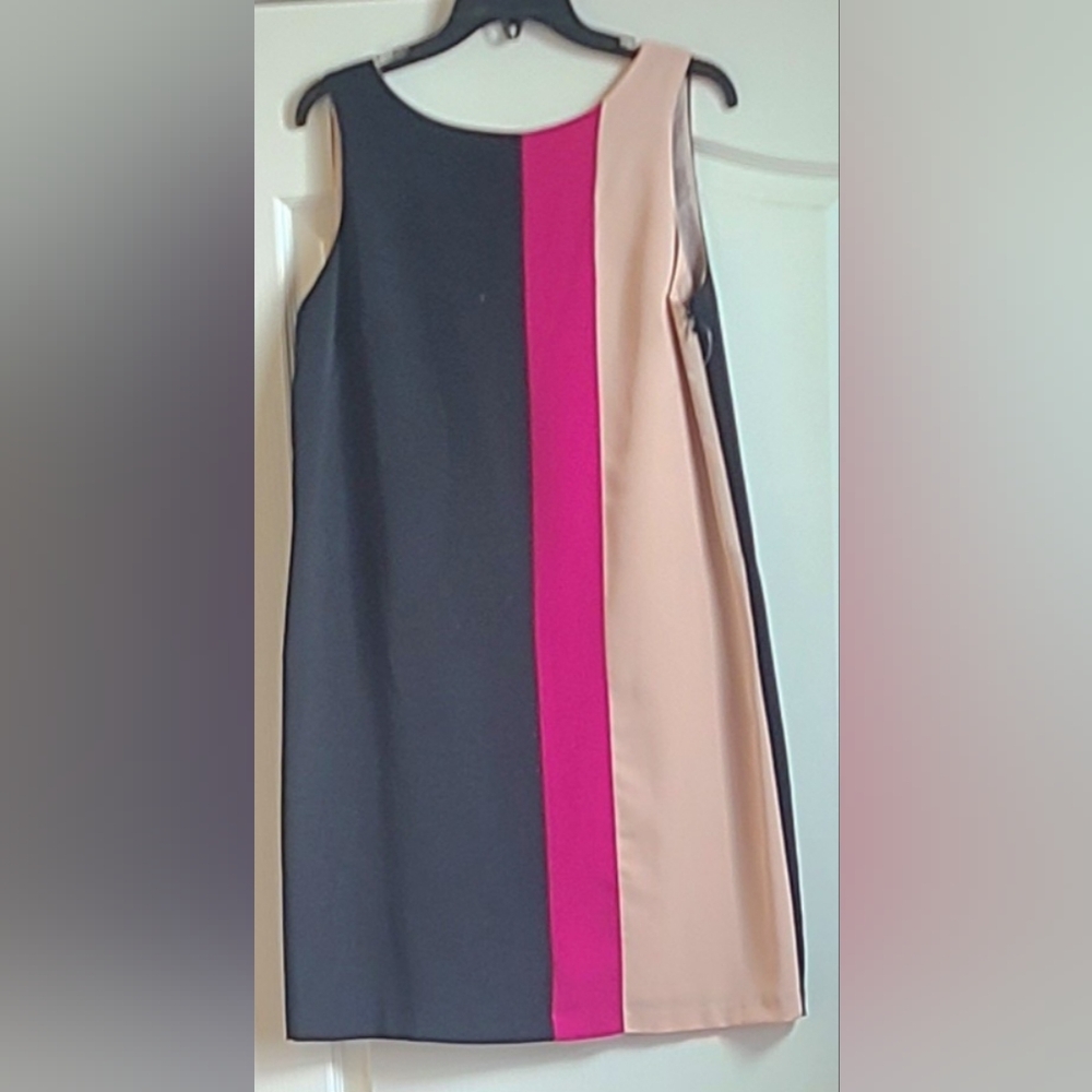 Isabel & Nina Sheath Dress- Black/Pink/Beige